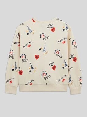 Monoprix Teens Crewneck Sweatshirt Cream Paris 10